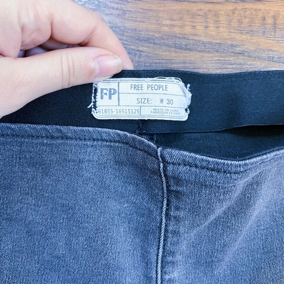 Free People • Penny Pull-On Flare Jeans bell bottom black grey stretch denim - Picture 4 of 10